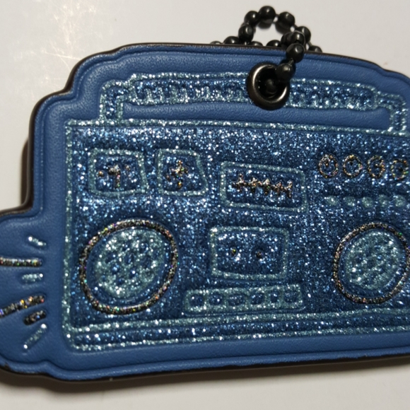 COACH X KEITH HARING SPARKLY BLUE BOOM BOX HANGTAG- NWOT - Picture 6 of 7
